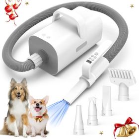 Dog Hair Dryer High Velocity 4-in-1 Grooming Tool with Smart Heat Control