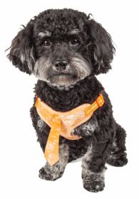 Adjustable Dog Harness Reversible Mesh with Designer Neck Tie (Color: Orange, size: X-Small)