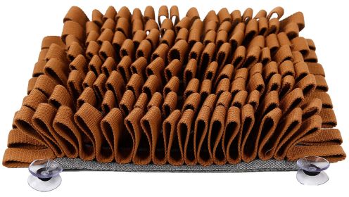 Pet Life Sniffer Grip Interactive Dog Snuffle Mat with Suction Cups (Color: Brown)