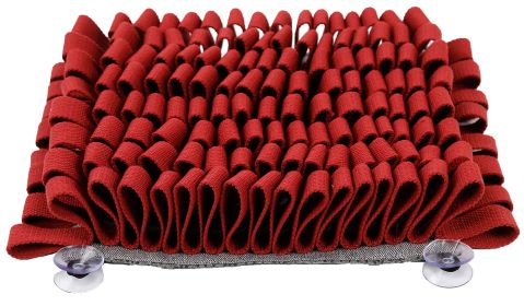 Pet Life Sniffer Grip Interactive Dog Snuffle Mat with Suction Cups (Color: Red)