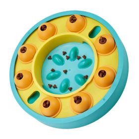 Interactive Dog Treat Dispenser Puzzle Feeder for Smart Slow Eating (Color: Blue)