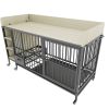 Large Pet Cage with Storage Rack, Drawers, and Stainless Steel Food and Water Basin