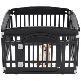Dog Playpen Adjustable Folding Portable Pet Fence for Small to Medium Dogs Indoor Outdoor Use (Color: as Pic)