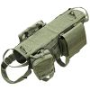 Tactical Dog Harness Adjustable Vest with 3 Detachable Pouches
