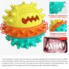 Dog Toy Treat Ball Squeaky Interactive Chew Toy with Rope and Food Dispenser