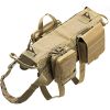 Tactical Dog Harness Adjustable Vest with 3 Detachable Pouches